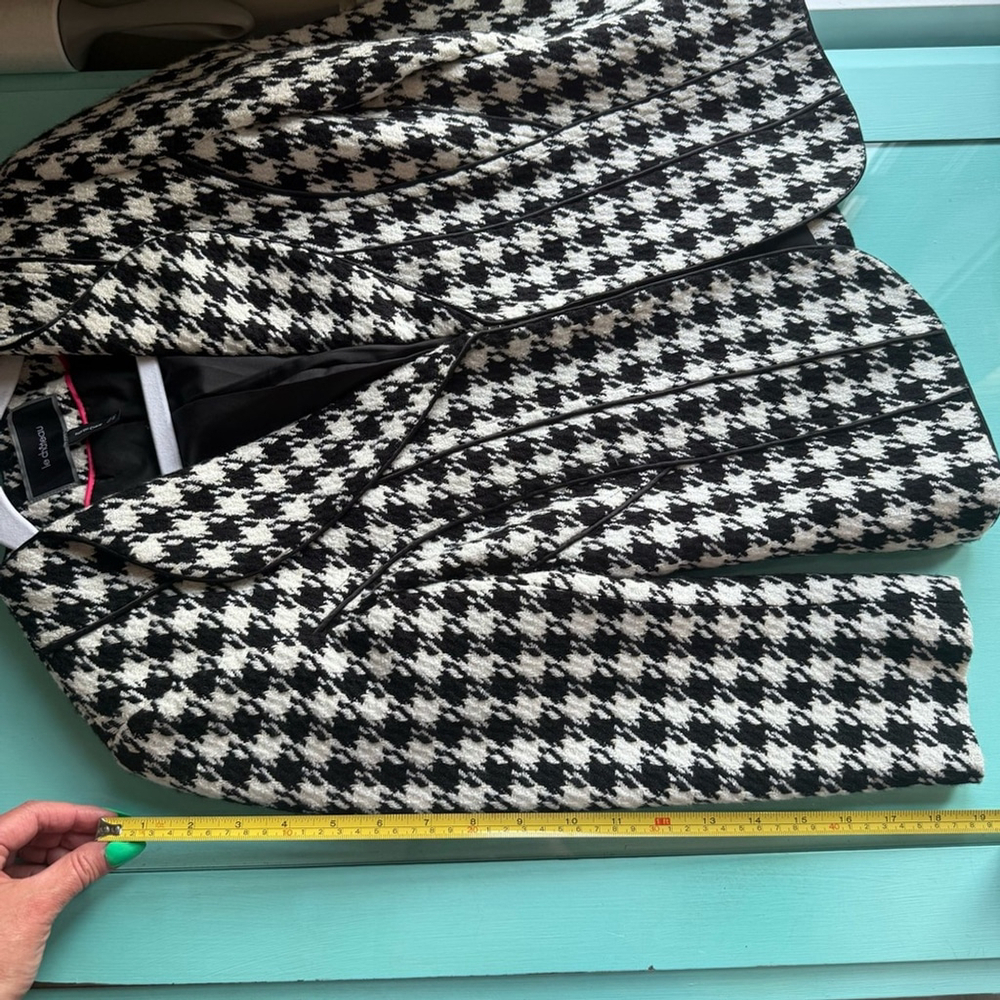 Le Chateau Black White and Gold Houndstooth Blazer Women’s XXS - Picture 7 of 15